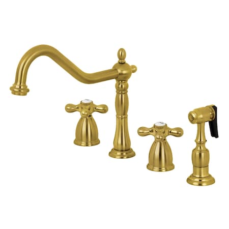 KB1797AXBS 8 Widespread Kitchen Faucet W/ Brass Sprayer,Brushed Brass